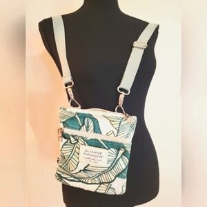 Cute Green & White Crossbody Bag W/Leaf‎ Design - Worn 1x